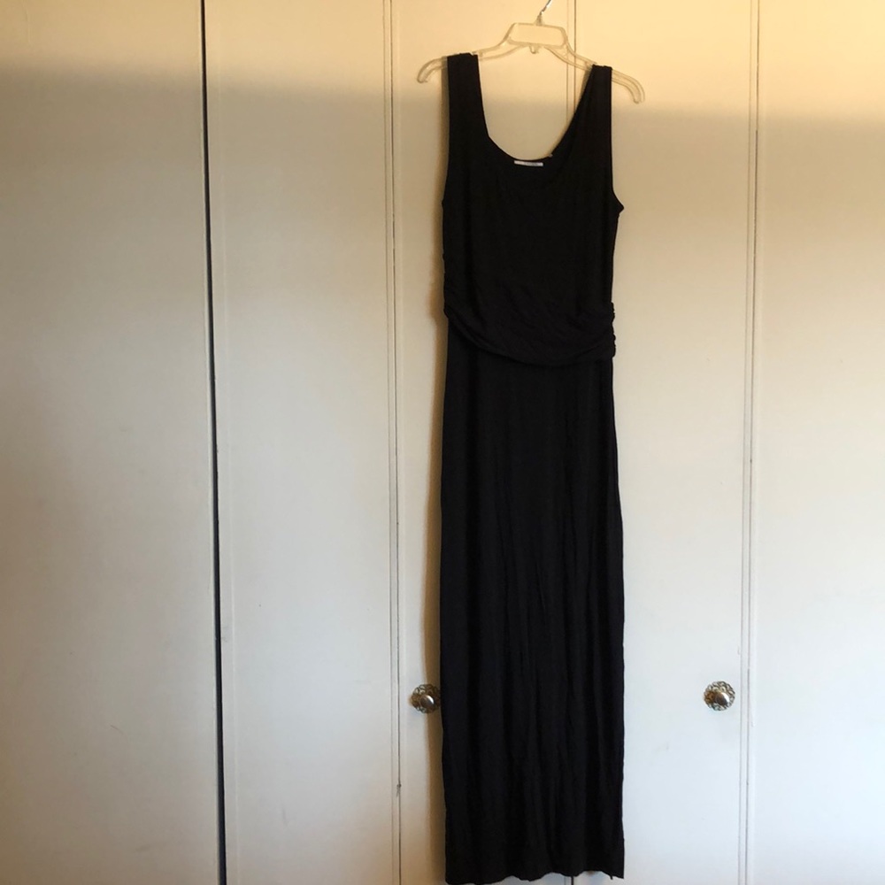 Side slit ruched long dress